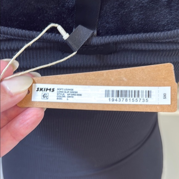 SKIMS Onyx Soft Lounge slip Dress Long large - Picture 5 of 5